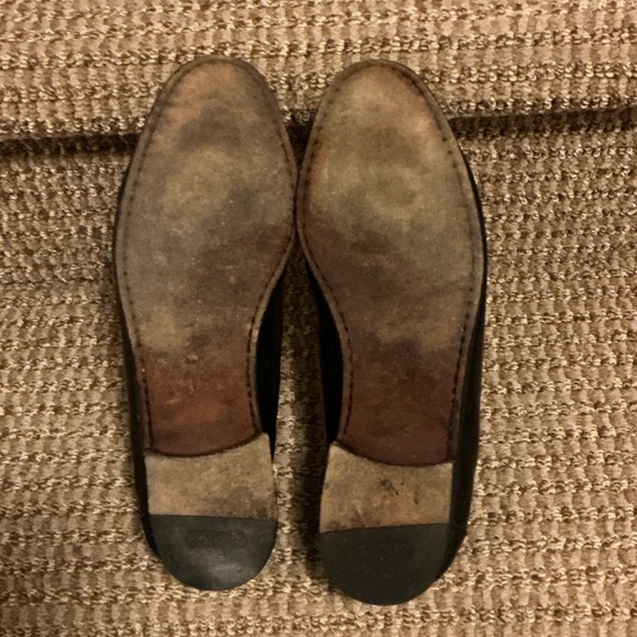 Men’s Cole Haan Black Italian Leather Loafers with Gold Accents